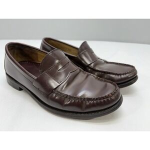 VTG Brooks Brothers Brown Slip-On Leather Penny Loafers 9D Made In USA